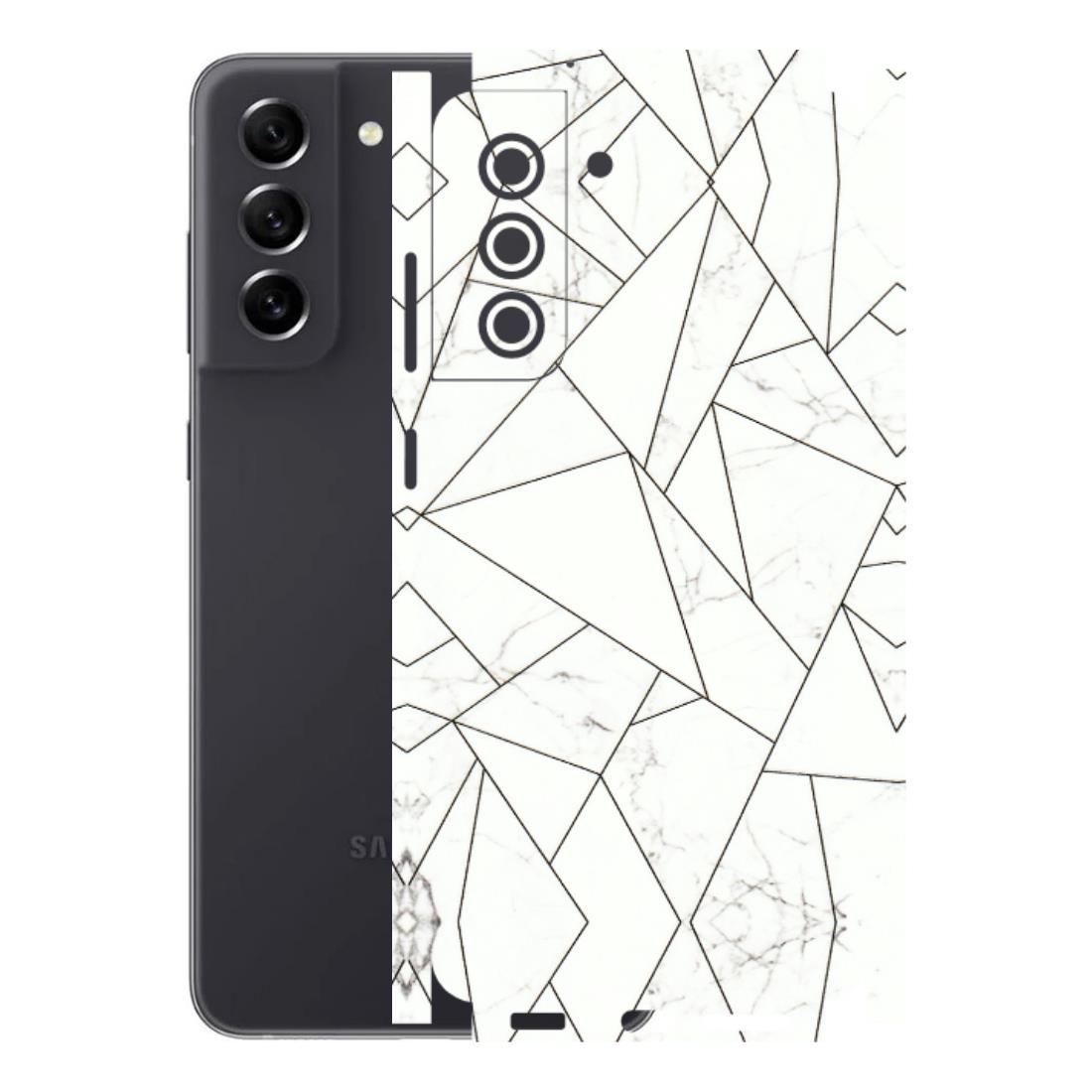 Samsung A/S Series Phone Skins (All Models) - Luxury White Marble Effect - 3D Embossed Finish (L-168) Samsung Galaxy S21 FE 5G