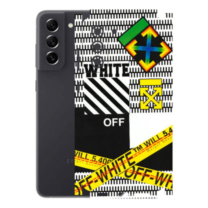 Samsung A/S Series Phone Skins (All Models) - White Off Abstract - 3D Embossed Finish (L-172) Samsung Galaxy S21 FE 5G