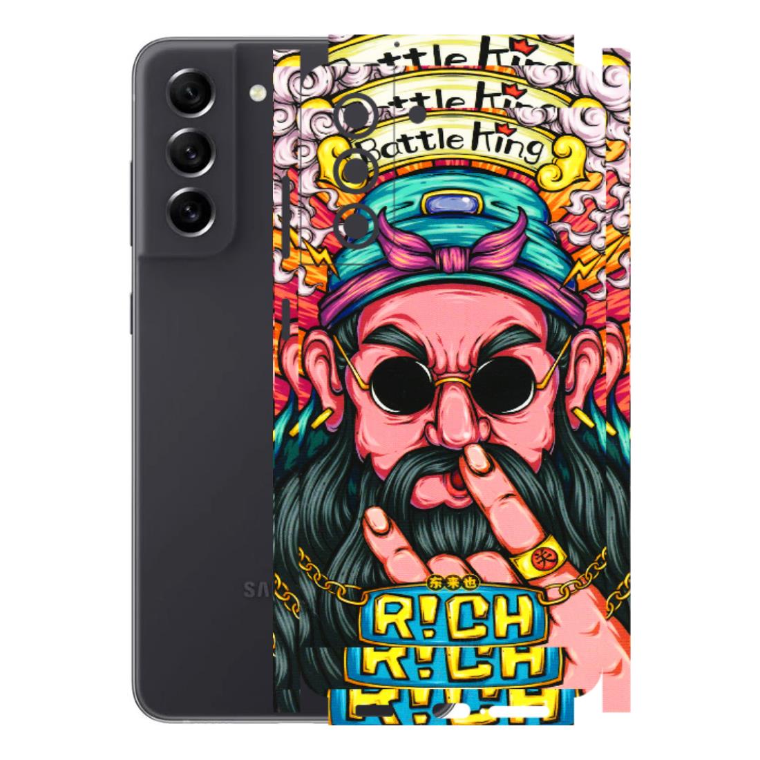 Samsung A/S Series Phone Skins (All Models) - Battle King Dude Face - 3D Embossed Finish (L-178) Samsung Galaxy S21 FE 5G