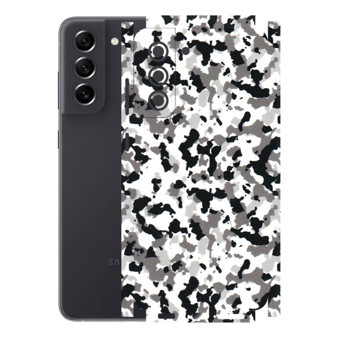 Samsung A/S Series Phone Skins (All Models) - White Black Camouflage - 3D Embossed Finish (L-18) Samsung Galaxy S21 FE 5G
