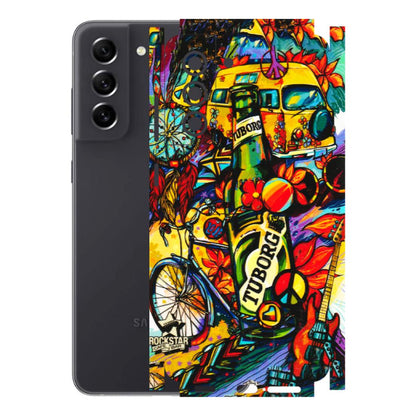 Samsung A/S Series Phone Skins (All Models) - Cool Beer Bottle - 3D Embossed Finish (L-193) Samsung Galaxy S21 FE 5G