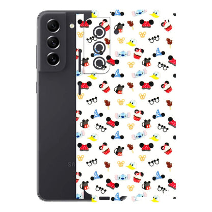 Samsung A/S Series Phone Skins (All Models) - Minnie Mouse & Donald Doodles s - 3D Embossed Finish (L-194) Samsung Galaxy S21 FE 5G