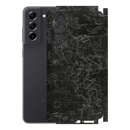 Samsung A/S Series Phone Skins (All Models) - Black map Texture - 3D Embossed Finish (L-201) Samsung Galaxy S21 FE 5G