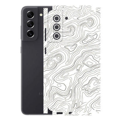 Samsung A/S Series Phone Skins (All Models) - White Black Swirls - 3D Embossed Finish (L-219) Samsung Galaxy S21 FE 5G