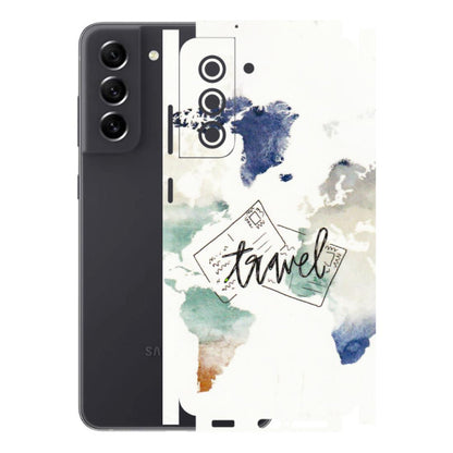 Samsung A/S Series Phone Skins (All Models) - Travel The World - 3D Embossed Finish (L-232) Samsung Galaxy S21 FE 5G