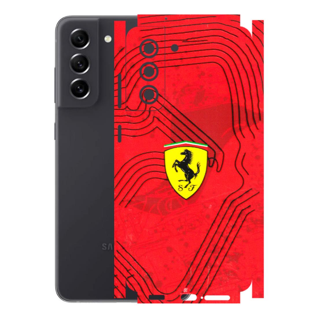 Samsung A/S Series Phone Skins (All Models) - Red Ferrari Logo Stylish - 3D Embossed Finish (L-238) Samsung Galaxy S21 FE 5G