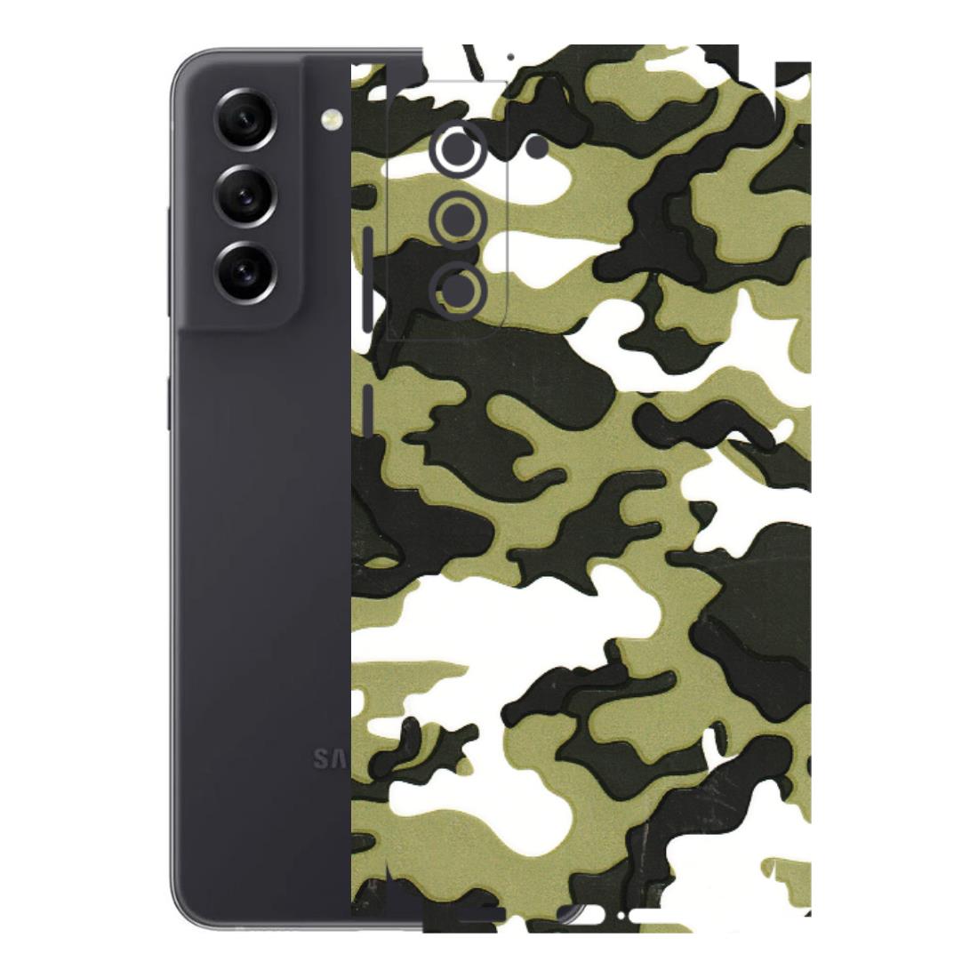 Samsung A/S Series Phone Skins (All Models) - Camouflages White And Green - 3D Embossed Finish (L-243) Samsung Galaxy S21 FE 5G