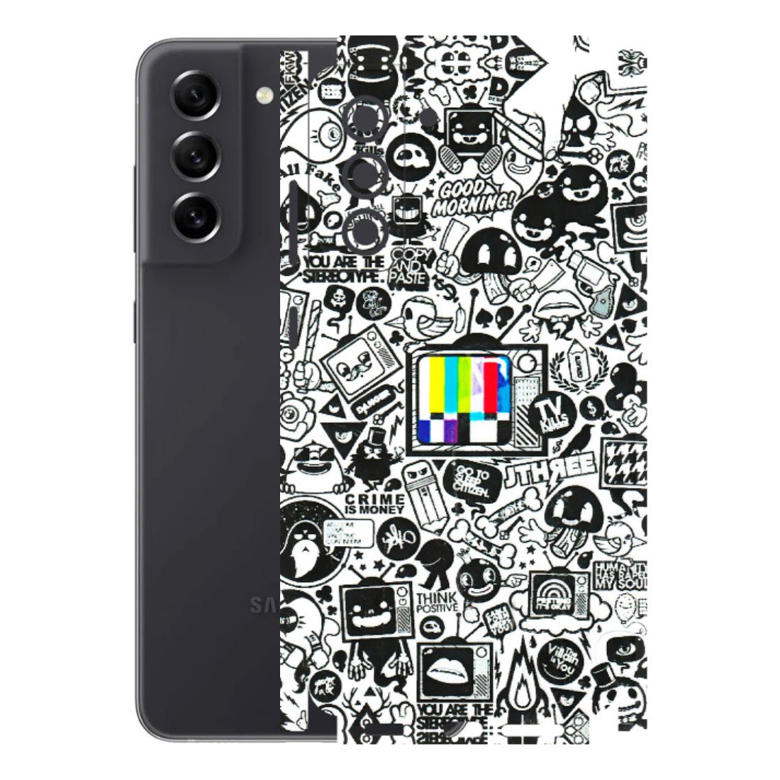 Samsung A/S Series Phone Skins (All Models) - Doodles Positive Art - 3D Embossed Finish (L-263) Samsung Galaxy S21 FE 5G