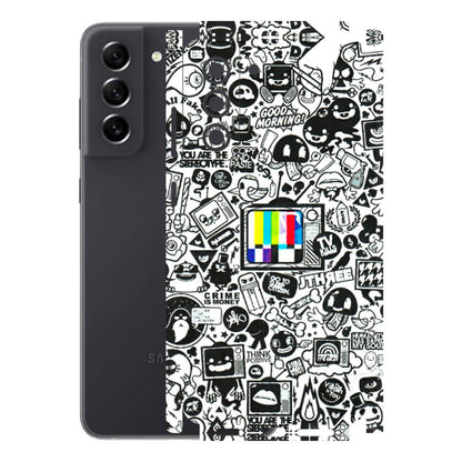 Samsung A/S Series Phone Skins (All Models) - Doodles Positive Art - 3D Embossed Finish (L-263) Samsung Galaxy S21 FE 5G