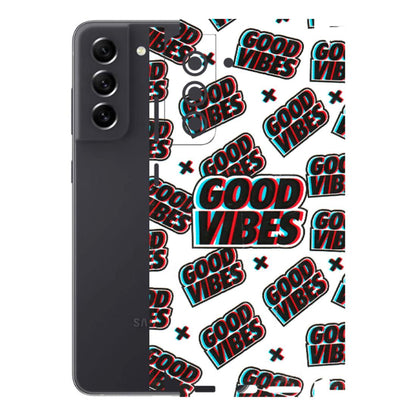 Samsung A/S Series Phone Skins (All Models) - Good Vibes - 3D Embossed Finish (L-282) Samsung Galaxy S21 FE 5G
