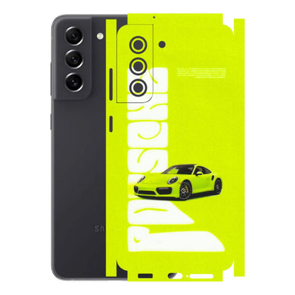 Samsung A/S Series Phone Skins (All Models) - Lime Green Porche - 3D Embossed Finish (L-30) Samsung Galaxy S21 FE 5G