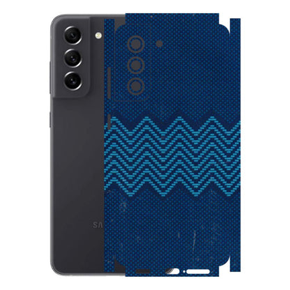 Samsung A/S Series Phone Skins (All Models) - Blue Sober Waves - 3D Embossed Finish (L-306) Samsung Galaxy S21 FE 5G