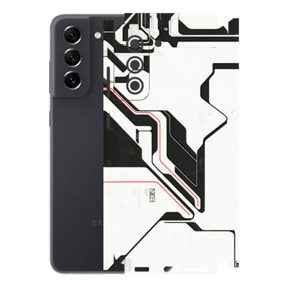 Samsung A/S Series Phone Skins (All Models) - White Techy Logo - 3D Embossed Finish (L-312) Samsung Galaxy S21 FE 5G