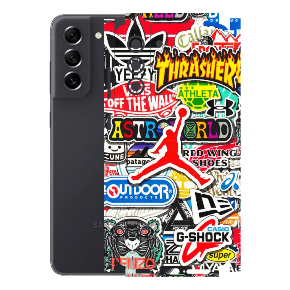 Samsung A/S Series Phone Skins (All Models) - Multi Brands Sticker Graffiti - 3D Embossed Finish (L-37) Samsung Galaxy S21 FE 5G