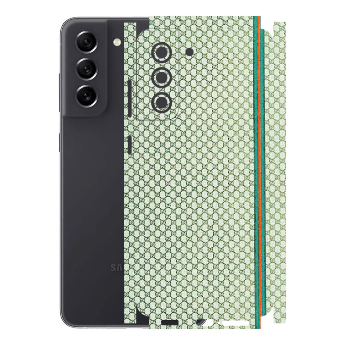 Samsung A/S Series Phone Skins (All Models) - Gucci Fabric Pattern - 3D Embossed Finish (L-73) Samsung Galaxy S21 FE 5G