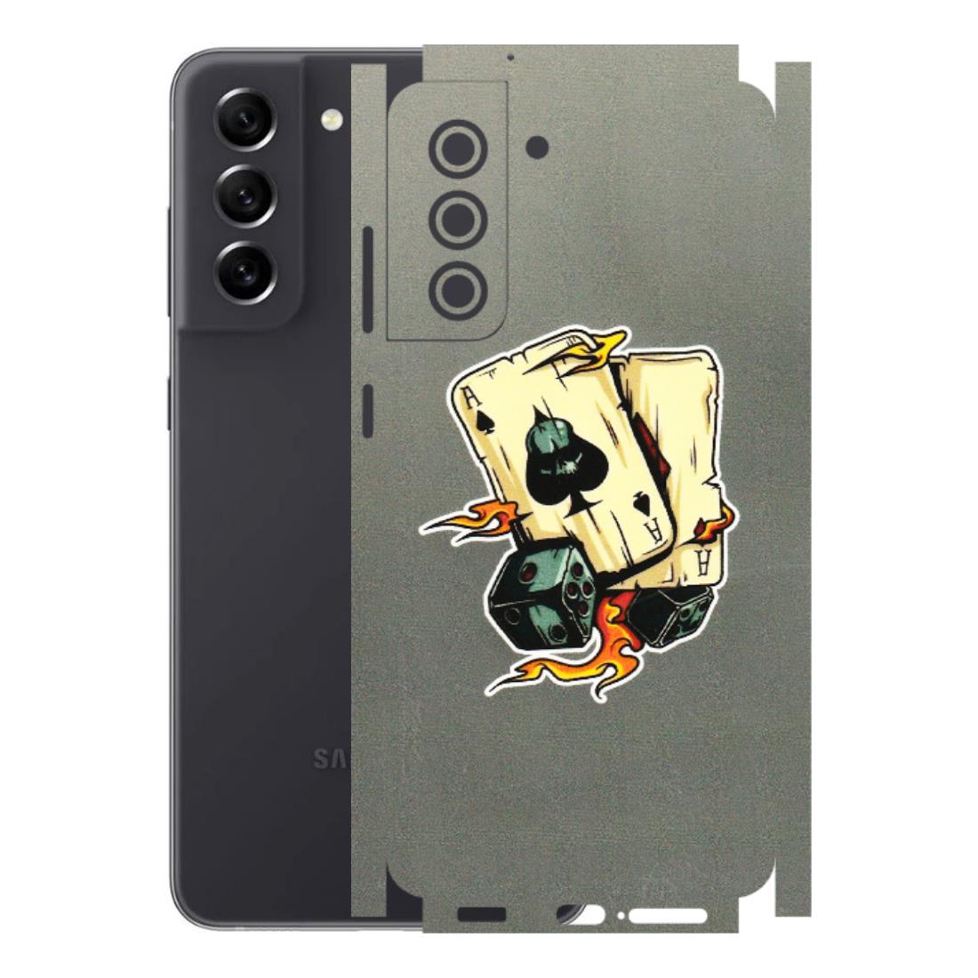 Samsung A/S Series Phone Skins (All Models) - Grey Cards Of Ace - 3D Embossed Finish (L-77) Samsung Galaxy S21 FE 5G