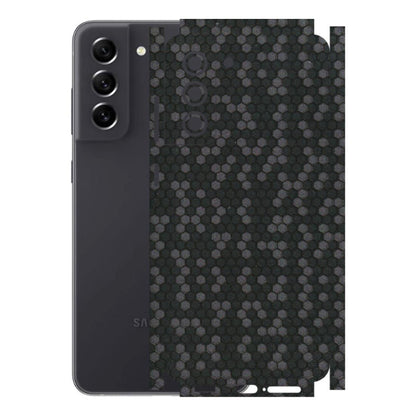 Samsung A/S Series Phone Skins (All Models) - Black Grey Honeycomb Sober - 3D Embossed Finish (L-85) Samsung Galaxy S21 FE 5G