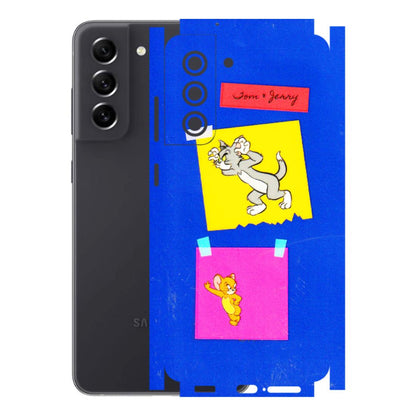 Samsung A/S Series Phone Skins (All Models) - Tom N Jerry Sticky Notes - 3D Embossed Finish (L-88) Samsung Galaxy S21 FE 5G