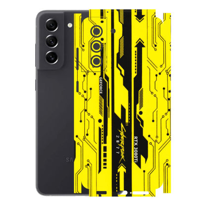 Samsung A/S Series Phone Skins (All Models) - Yellow Cyberpunk - 3D Embossed Finish (L-93) Samsung Galaxy S21 FE 5G