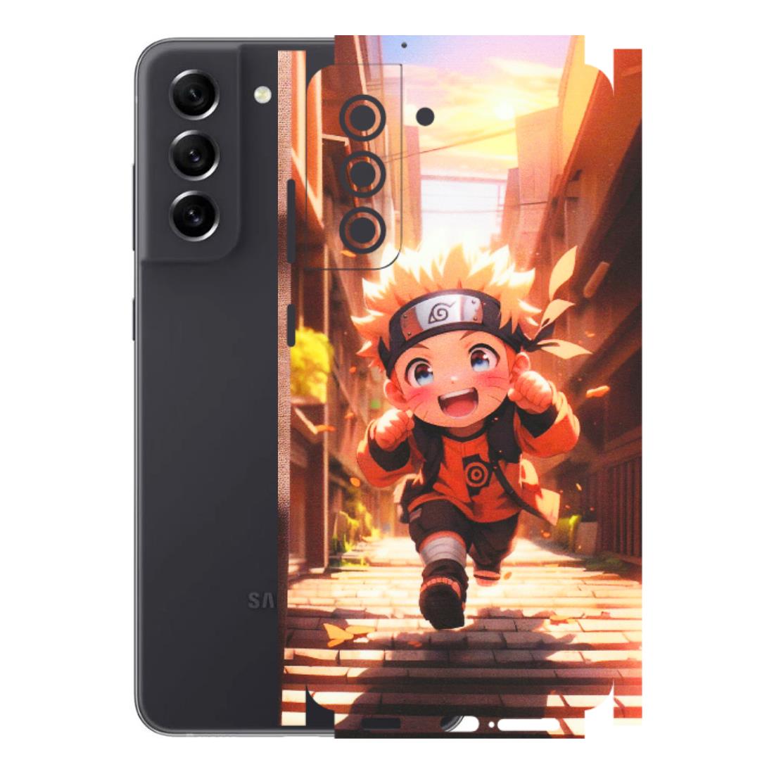 Samsung A/S Series Phone Skins (All Models) - Naruto Cute Toon Running - Matte Finish (M-04) Samsung Galaxy S21 FE 5G