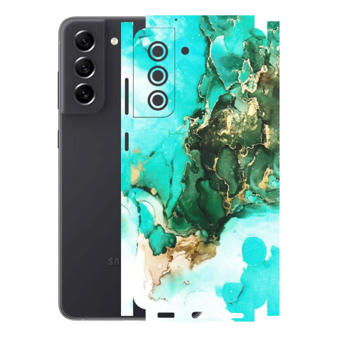 Samsung A/S Series Phone Skins (All Models) - The Blue Gold Marble - Matte Finish (M-124) Samsung Galaxy S21 FE 5G