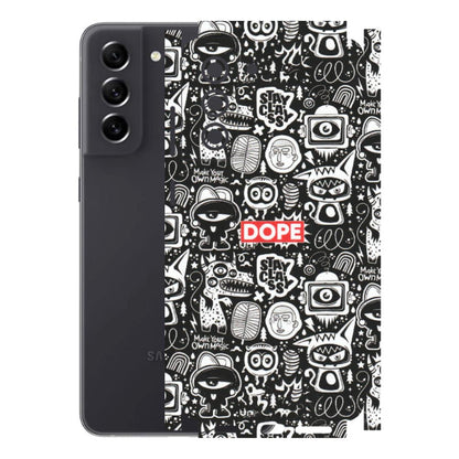 Samsung A/S Series Phone Skins (All Models) - Dope Stay Classy Black Doodles - Matte Finish (M-126) Samsung Galaxy S21 FE 5G