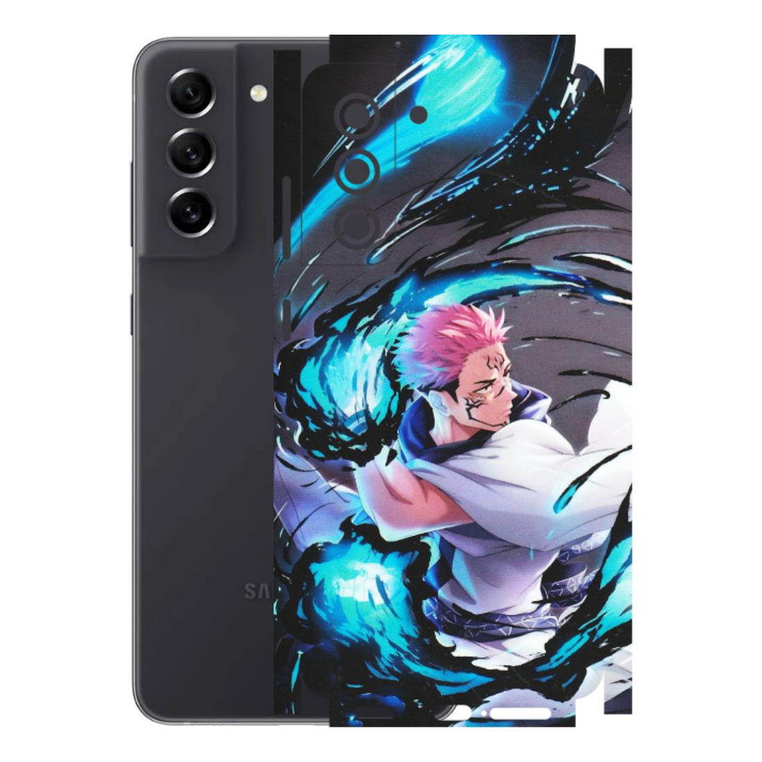 Samsung A/S Series Phone Skins (All Models) - New Jujutsu Kaisen Grey Blue Anime - Matte Finish (M-127) Samsung Galaxy S21 FE 5G
