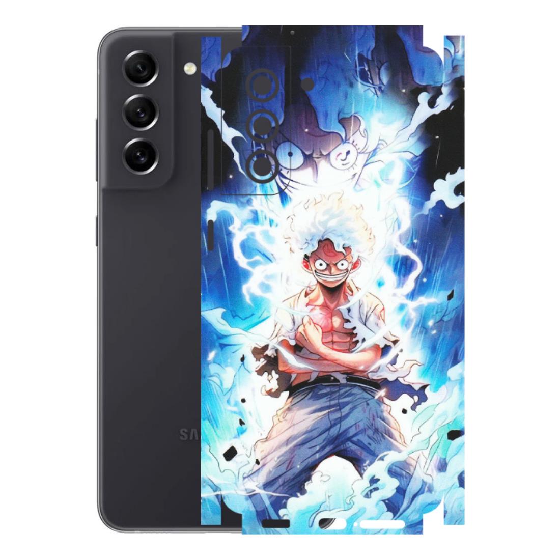Samsung A/S Series Phone Skins (All Models) - Blue Thunder Luffy Anime - Matte Finish (M-132) Samsung Galaxy S21 FE 5G