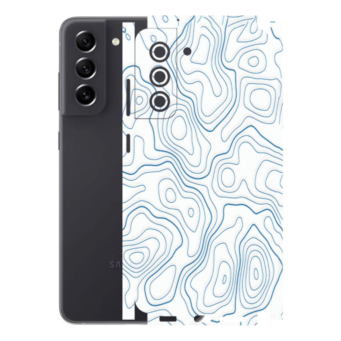 Samsung A/S Series Phone Skins (All Models) - Blue And White Swirls - Matte Finish (M-139) Samsung Galaxy S21 FE 5G