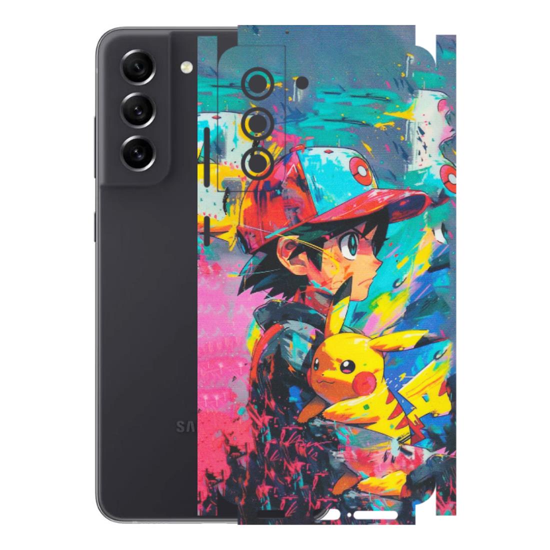 Samsung A/S Series Phone Skins (All Models) - Ash & Pikachu - Matte Finish (M-26) Samsung Galaxy S21 FE 5G