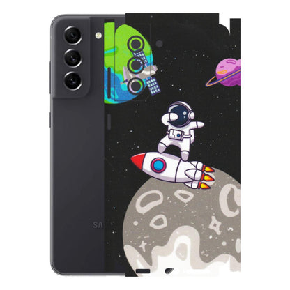 Samsung A/S Series Phone Skins (All Models) - Astronaut Vibing Toon Running - Matte Finish (M-39) Samsung Galaxy S21 FE 5G