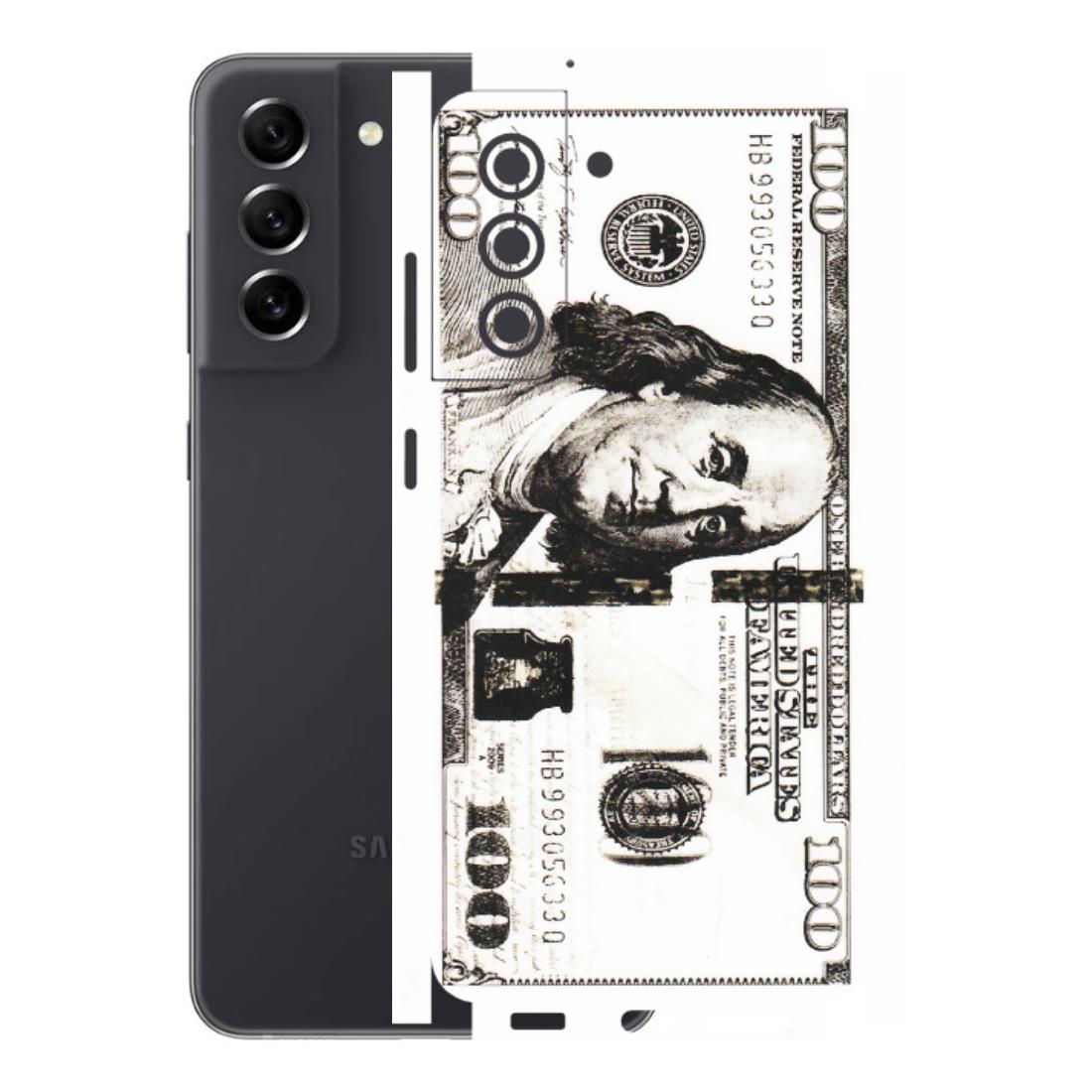 Samsung A/S Series Phone Skins (All Models) - 100 Dollar Currency - Transparent Finish (T-01) Samsung Galaxy S21 FE 5G