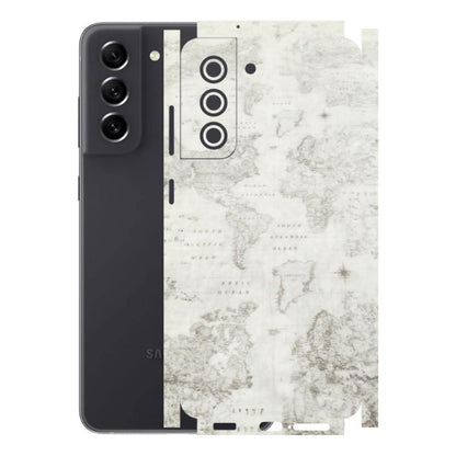Samsung A/S Series Phone Skins (All Models) - World Travel Map - Transparent Finish (T-04) Samsung Galaxy S21 FE 5G