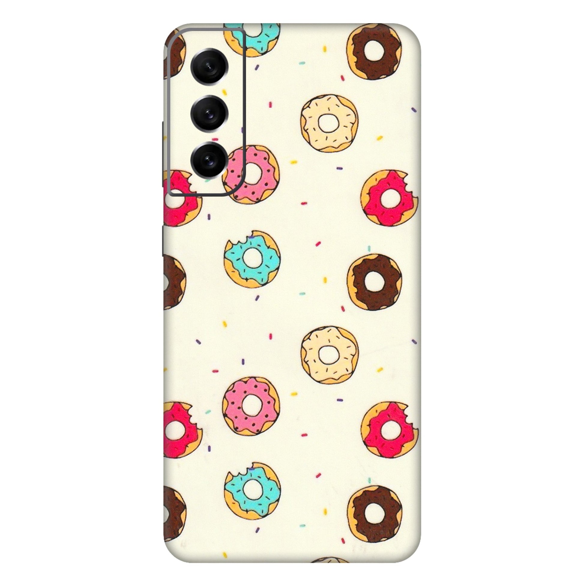 Samsung A/S Series Phone Skins (All Models) - Mini Donuts Doodle Art - 3D Embossed Finish (L-122) Samsung Galaxy S21 FE 5G
