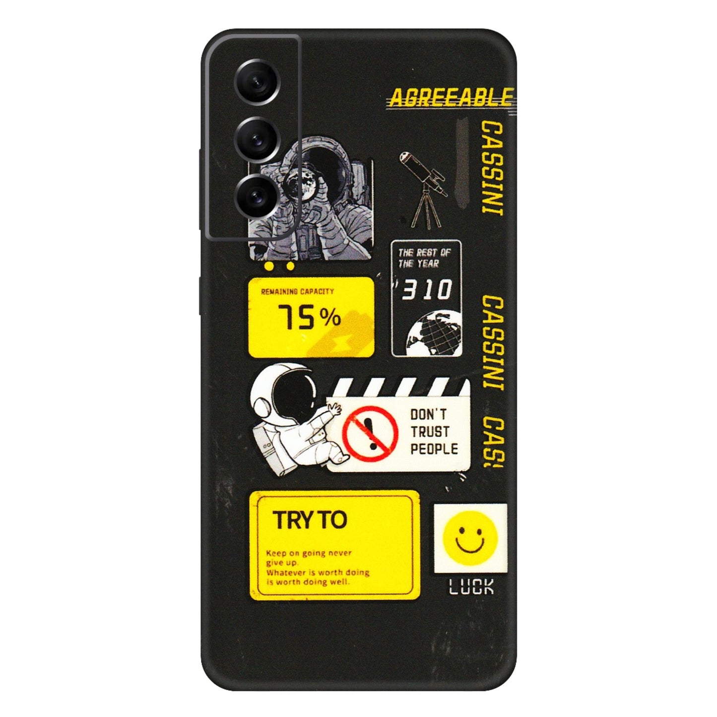 Samsung A/S Series Phone Skins (All Models) - Black Cassini - 3D Embossed Finish (L-161) Samsung Galaxy S21 FE 5G