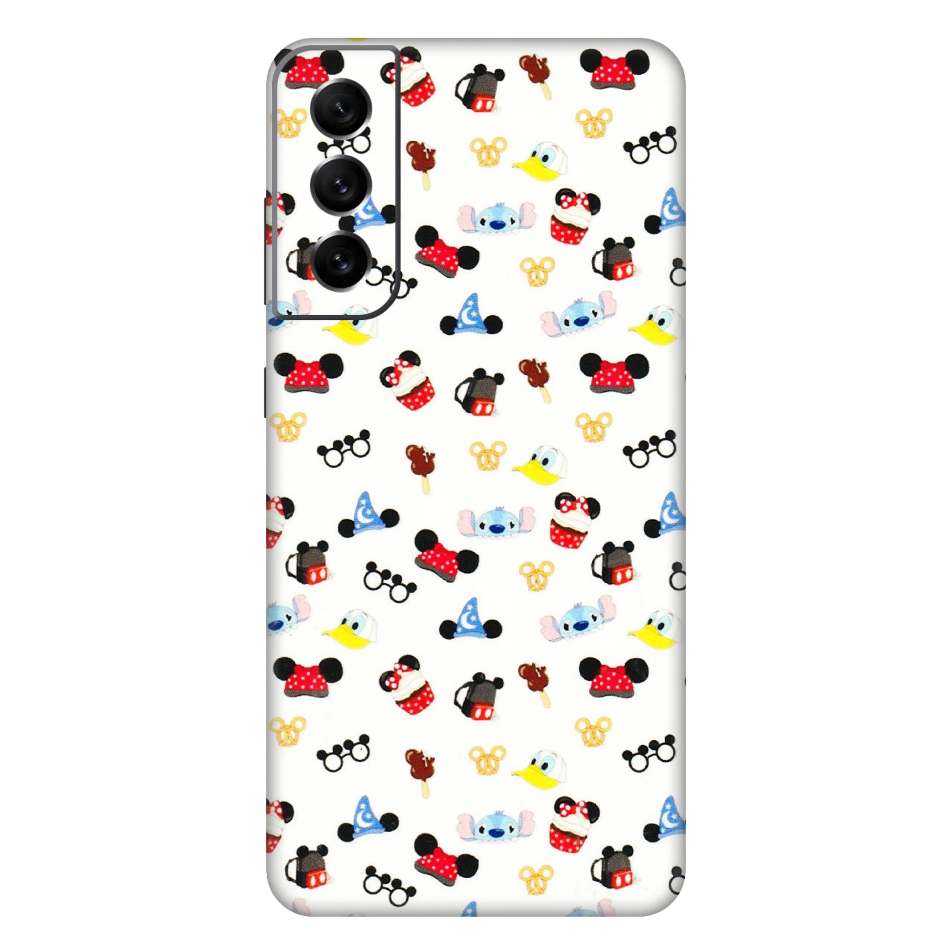 Samsung A/S Series Phone Skins (All Models) - Minnie Mouse & Donald Doodles s - 3D Embossed Finish (L-194) Samsung Galaxy S21 FE 5G