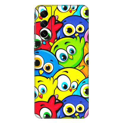 Samsung A/S Series Phone Skins (All Models) - Cute Fluffy Birds - 3D Embossed Finish (L-213) Samsung Galaxy S21 FE 5G