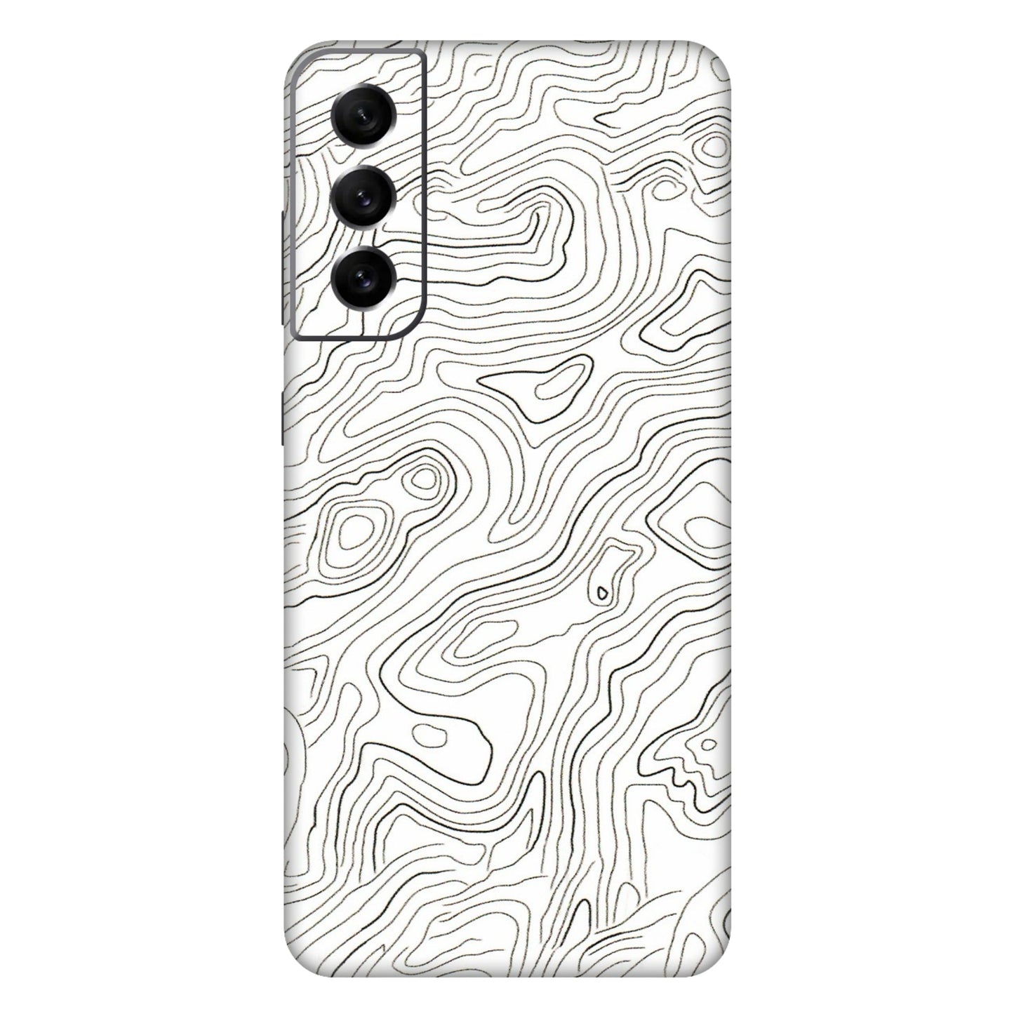 Samsung A/S Series Phone Skins (All Models) - White Black Swirls - 3D Embossed Finish (L-219) Samsung Galaxy S21 FE 5G