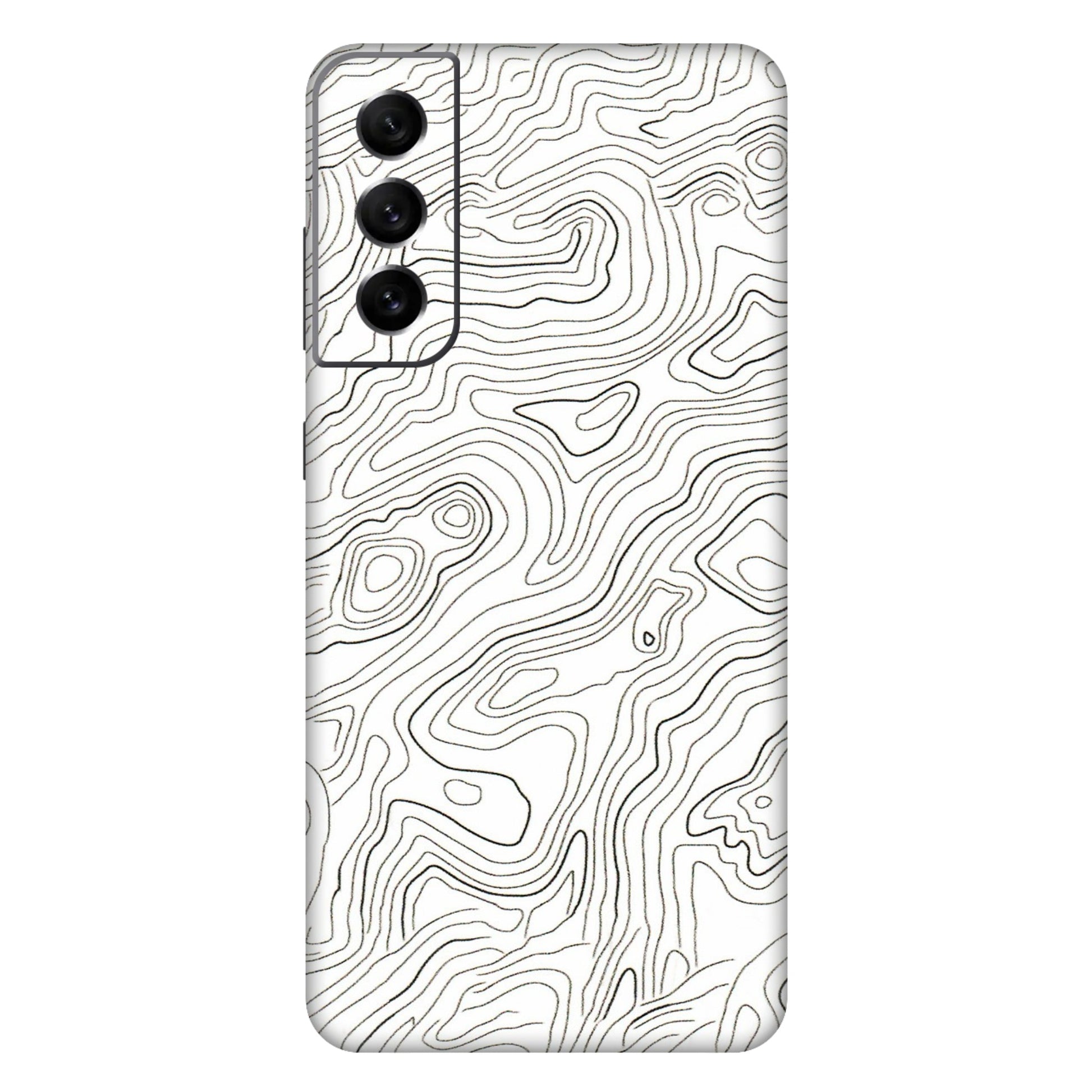 Samsung A/S Series Phone Skins (All Models) - White Black Swirls - 3D Embossed Finish (L-219) Samsung Galaxy S21 FE 5G