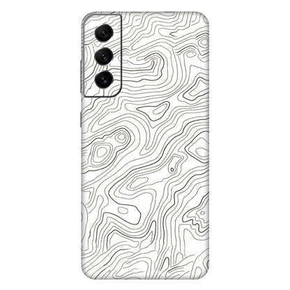 Samsung A/S Series Phone Skins (All Models) - White Black Swirls - 3D Embossed Finish (L-219) Samsung Galaxy S21 FE 5G