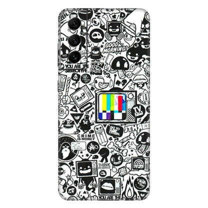 Samsung A/S Series Phone Skins (All Models) - Doodles Positive Art - 3D Embossed Finish (L-263) Samsung Galaxy S21 FE 5G