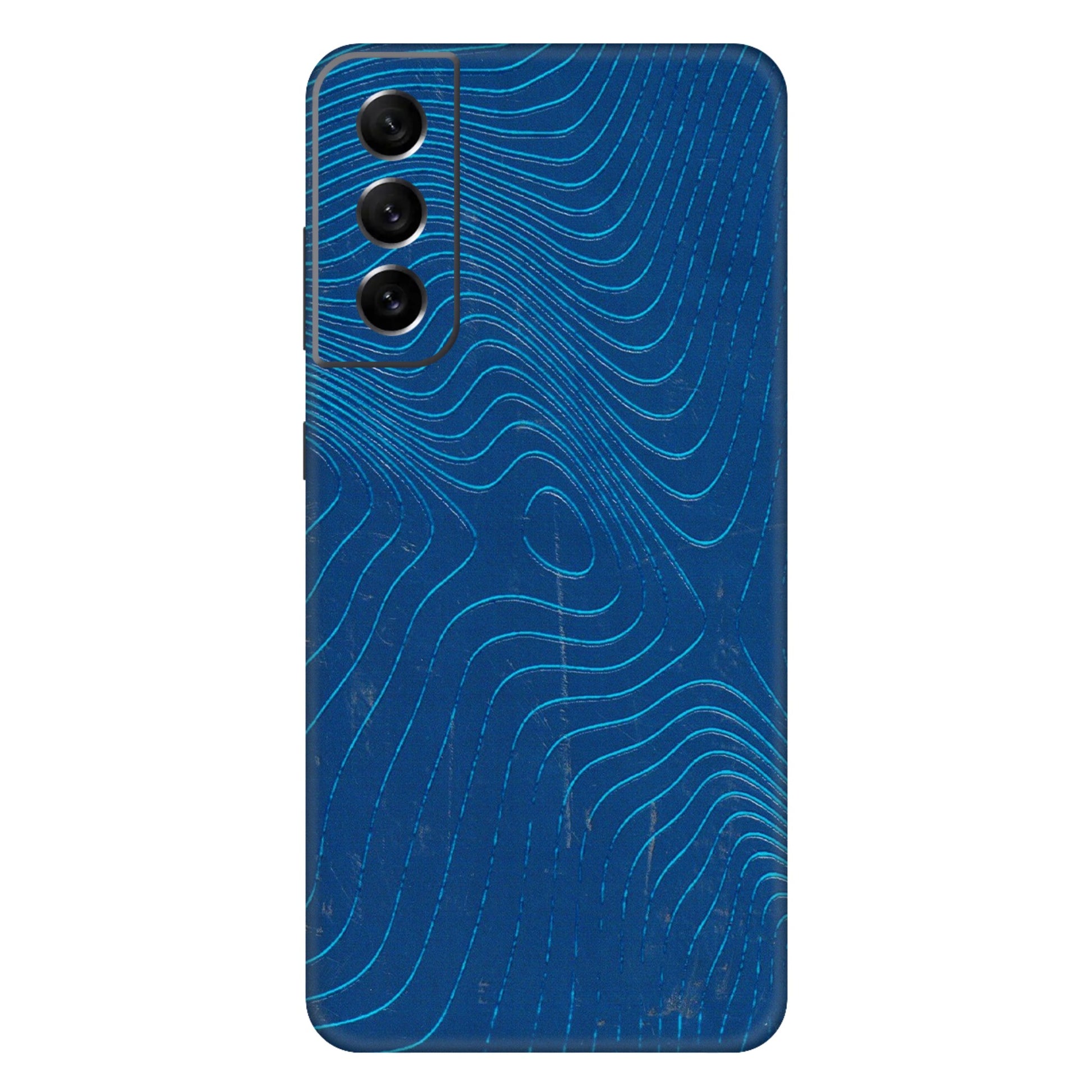 Samsung A/S Series Phone Skins (All Models) - Abstract Blue Line Map - 3D Embossed Finish (L-272) Samsung Galaxy S21 FE 5G