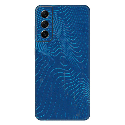 Samsung A/S Series Phone Skins (All Models) - Abstract Blue Line Map - 3D Embossed Finish (L-272) Samsung Galaxy S21 FE 5G