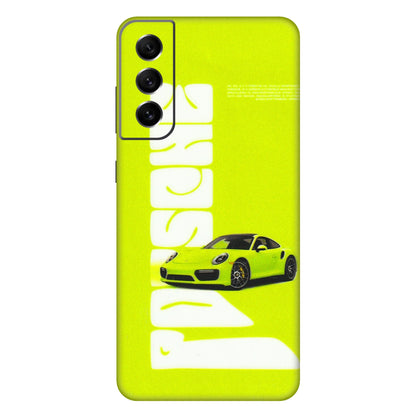 Samsung A/S Series Phone Skins (All Models) - Lime Green Porche - 3D Embossed Finish (L-30) Samsung Galaxy S21 FE 5G