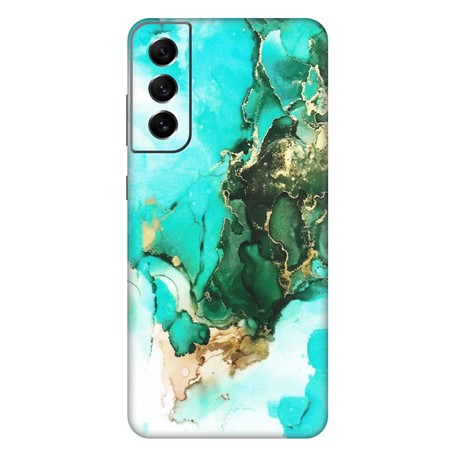Samsung A/S Series Phone Skins (All Models) - The Blue Gold Marble - Matte Finish (M-124) Samsung Galaxy S21 FE 5G