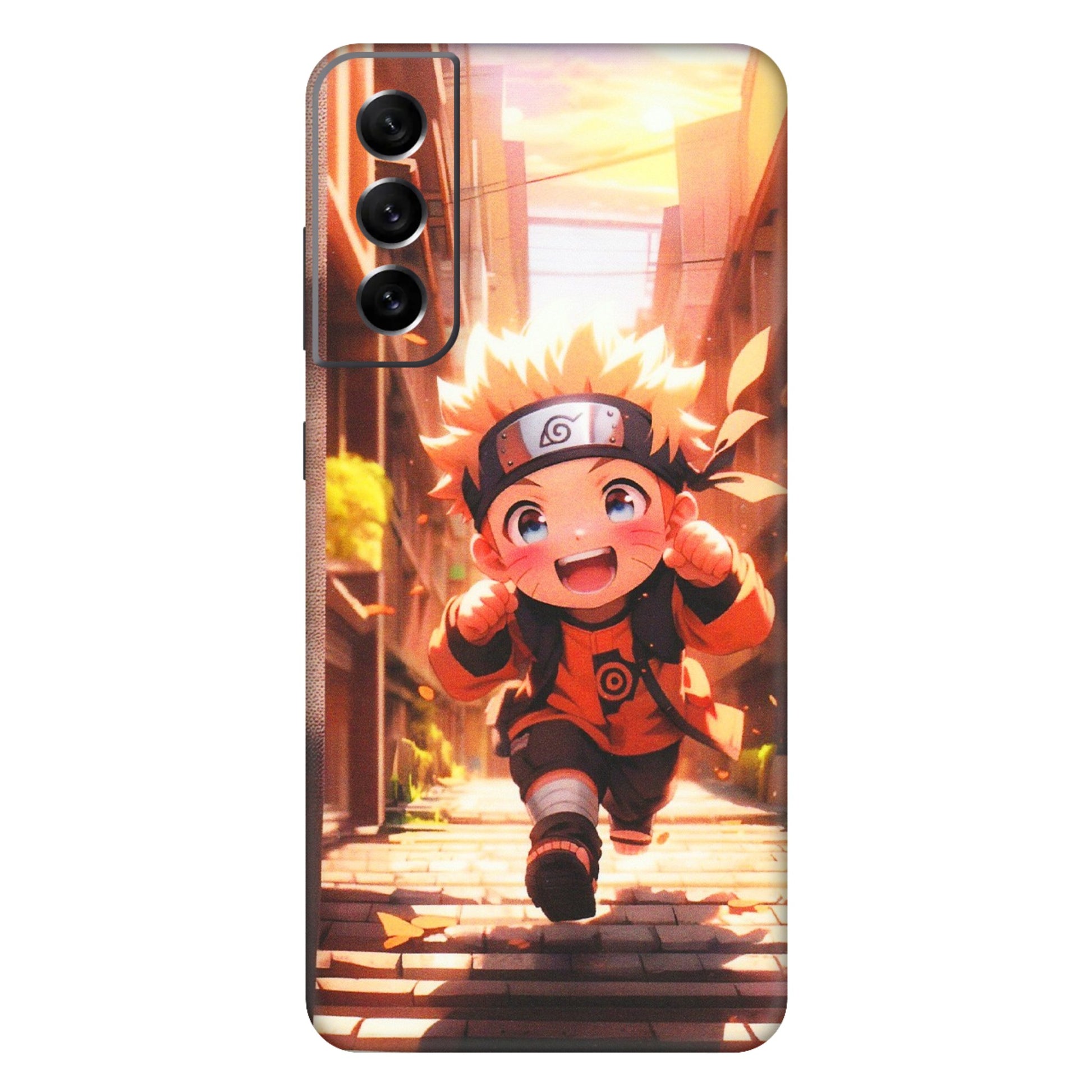 Samsung A/S Series Phone Skins (All Models) - Naruto Cute Toon Running - Matte Finish (M-04) Samsung Galaxy S21 FE 5G