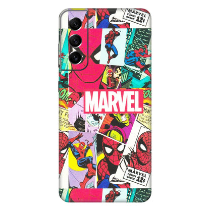 Samsung A/S Series Phone Skins (All Models) - Marvel Comic Spiderman Grafitti - Matte Finish (M-72) Samsung Galaxy S21 FE 5G