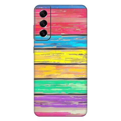 Samsung A/S Series Phone Skins (All Models) - Multi Colour Wooden Wall - Matte Finish (M-96) Samsung Galaxy S21 FE 5G