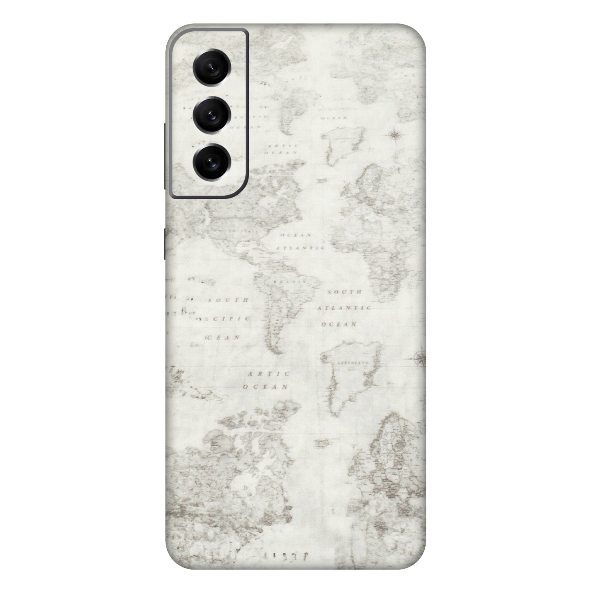 Samsung A/S Series Phone Skins (All Models) - World Travel Map - Transparent Finish (T-04) Samsung Galaxy S21 FE 5G
