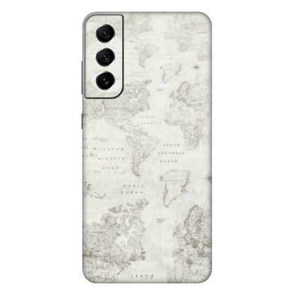 Samsung A/S Series Phone Skins (All Models) - World Travel Map - Transparent Finish (T-04) Samsung Galaxy S21 FE 5G